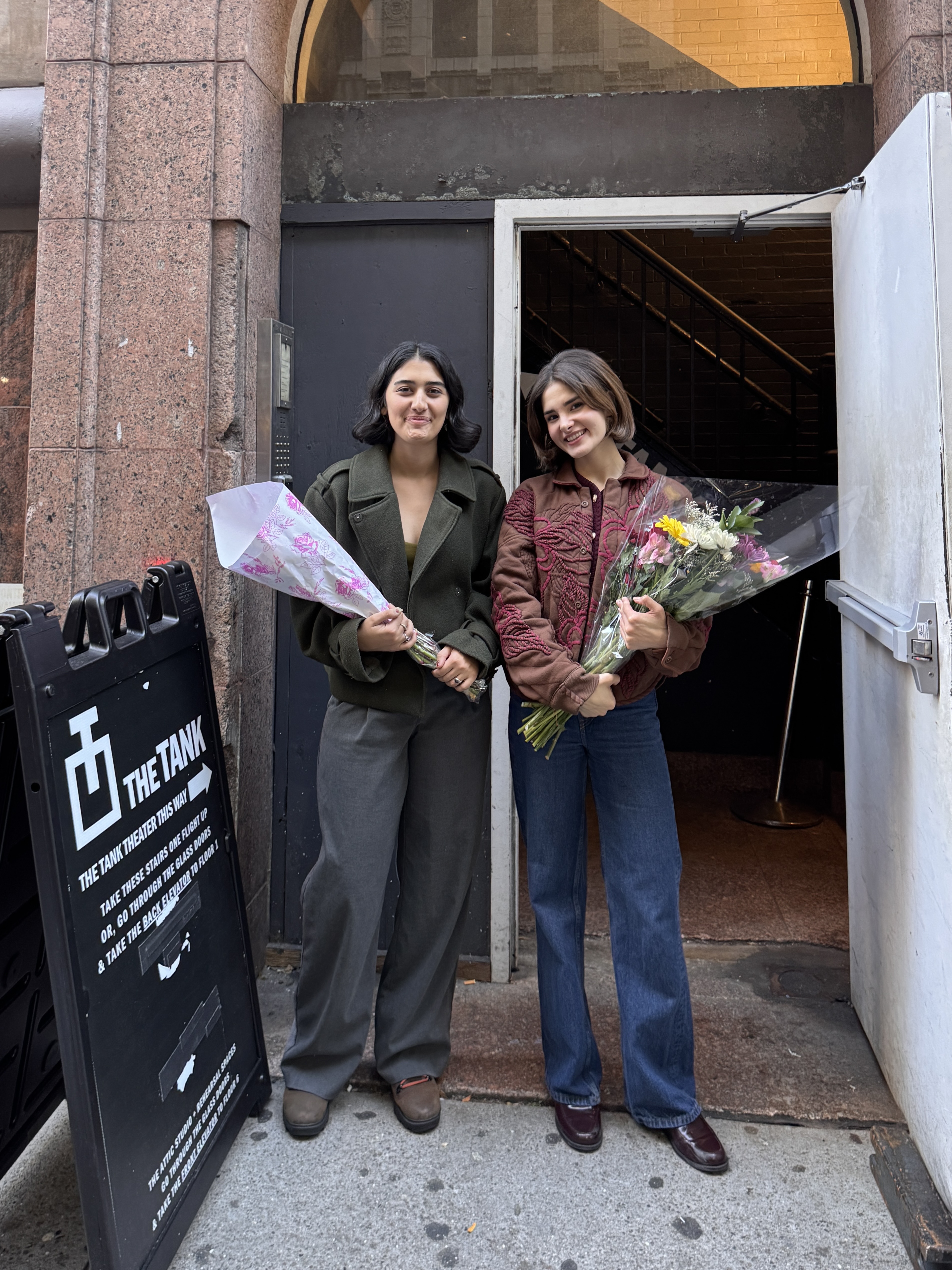 Cast sharing a laugh backstage